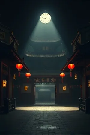 无声剧场剧集封面，空荡的舞台与一束光